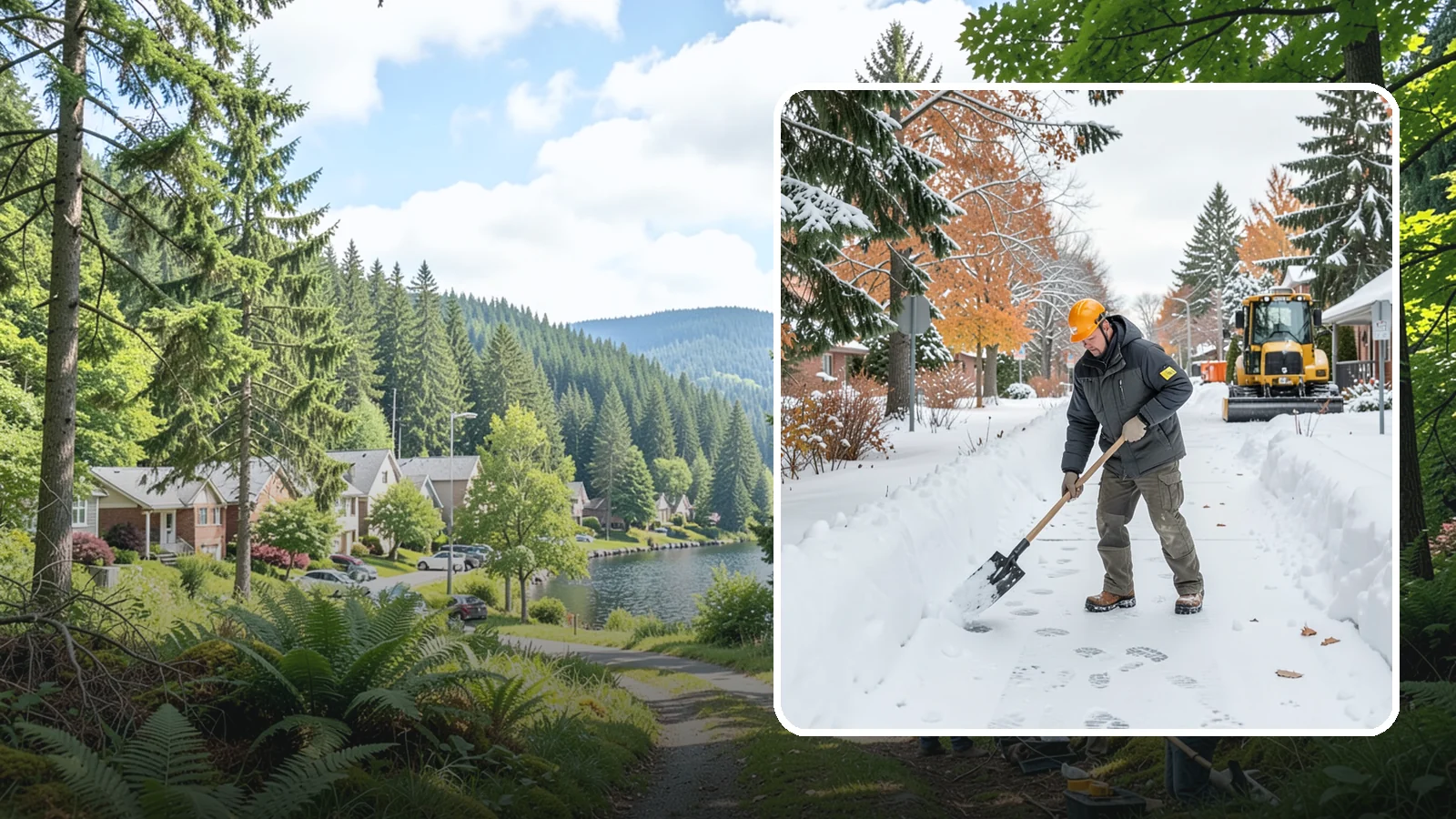 Walkway Snow Removal in Lake Forest Park, King County, WA - We clear the private paths that connect your gate, garden, and doors so every route through your yard stays usable.