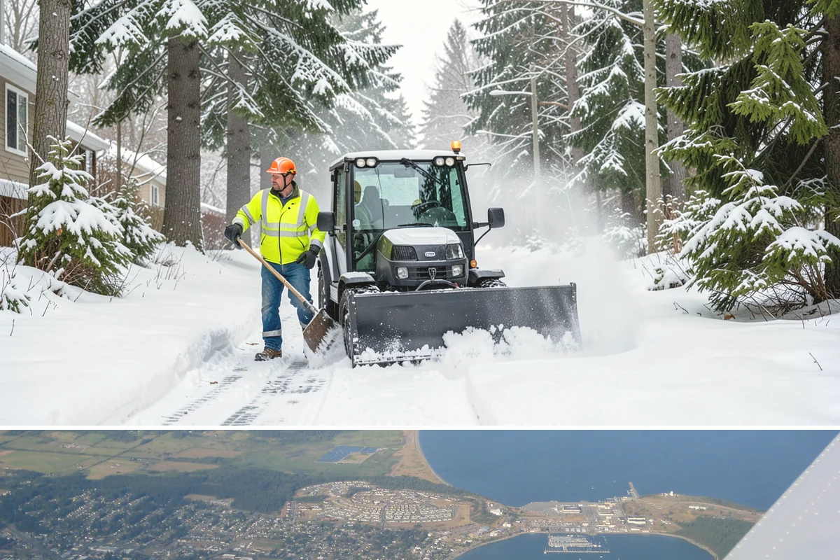 Walkway Snow Removal in Oak Harbor, Island County, WA - Arrange coverage in autumn so your garden paths are on our list before the first foothill freeze reaches the lowlands.