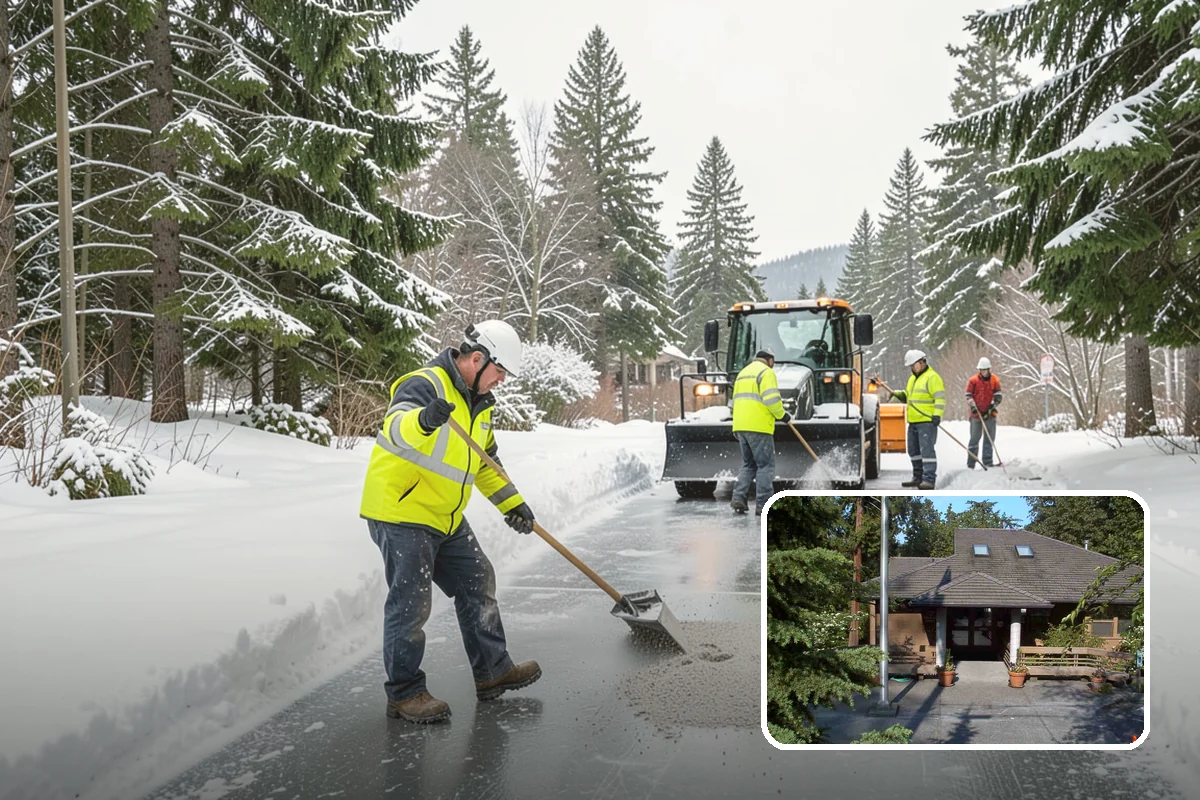 Walkway Snow Removal in Yarrow Point, King County, WA - Preserves delicate paver and stamped surfaces from equipment damage