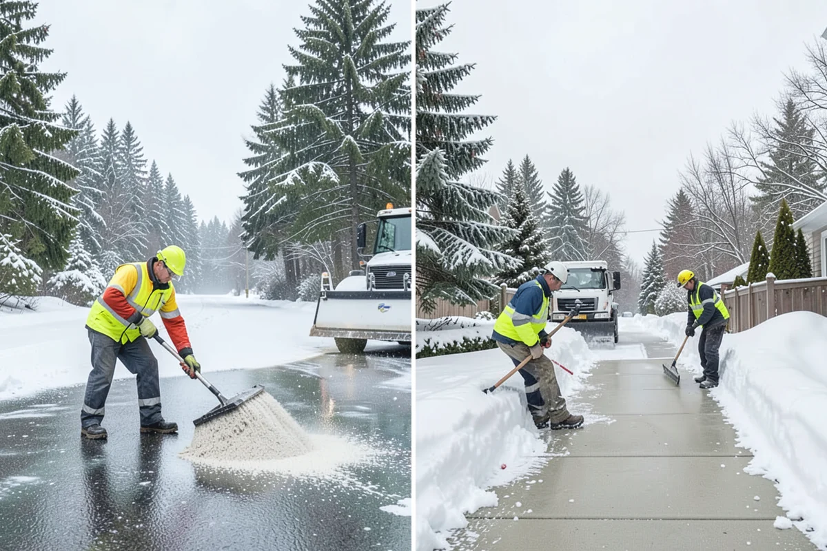 Warehouse Deicing in Bonney Lake, Pierce County, WA - Map dock aprons, trailer lanes, stairs, and worker paths