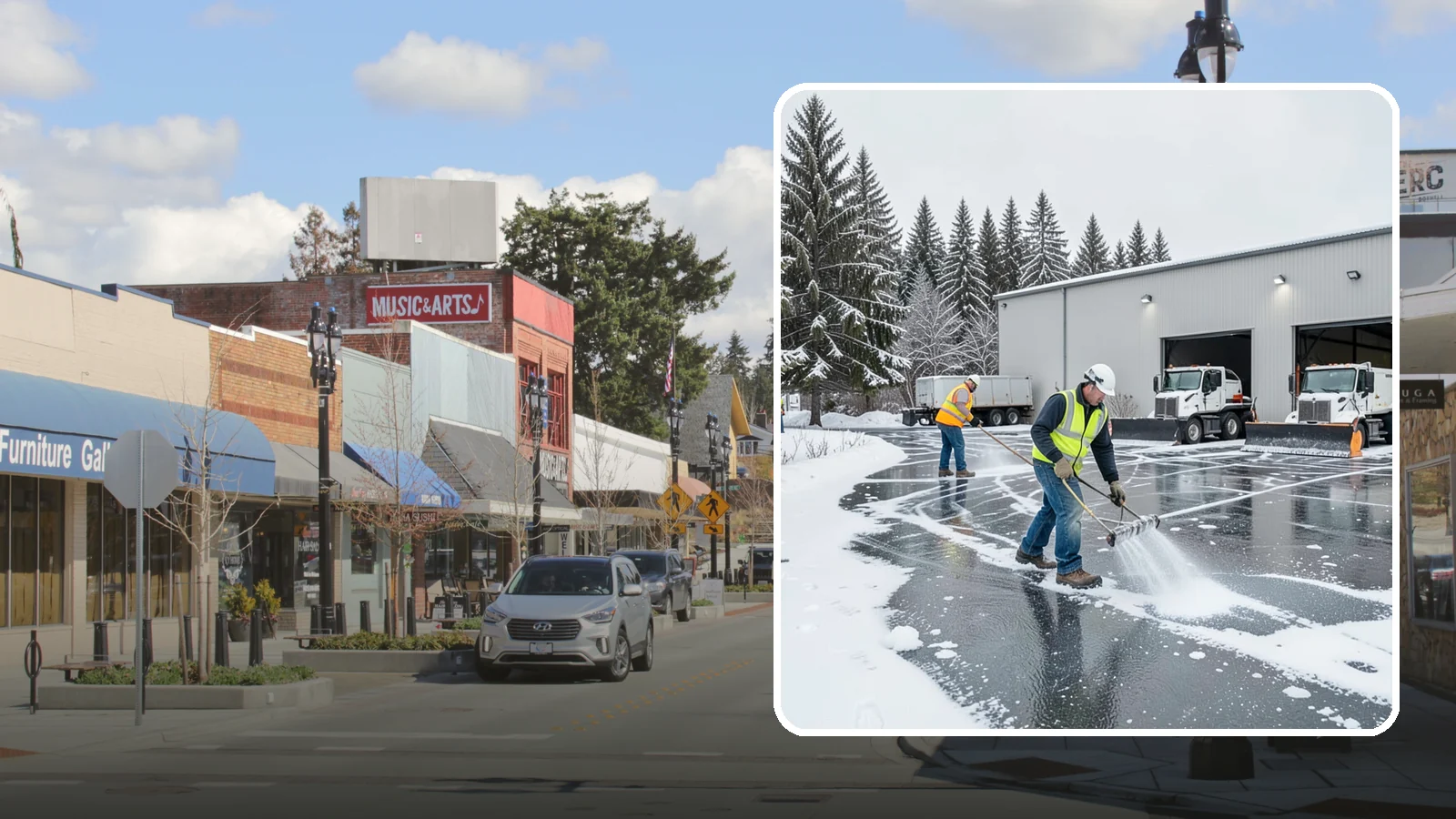 Warehouse Deicing in Bothell, King County, WA - Deicing for warehouses and distribution centers, keeping loading docks, trailer courts, and dock stairs clear so freight keeps...