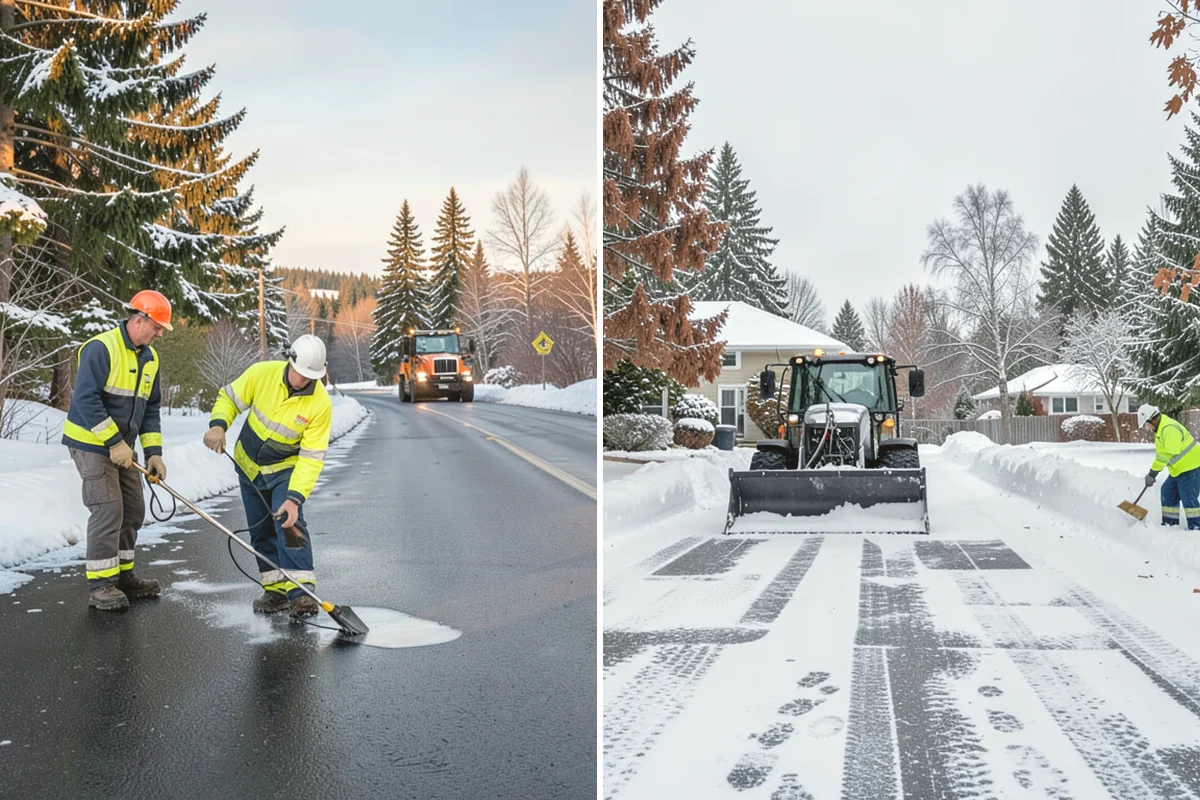 Warehouse Deicing in Burien, King County, WA - Map dock aprons, trailer lanes, stairs, and worker paths