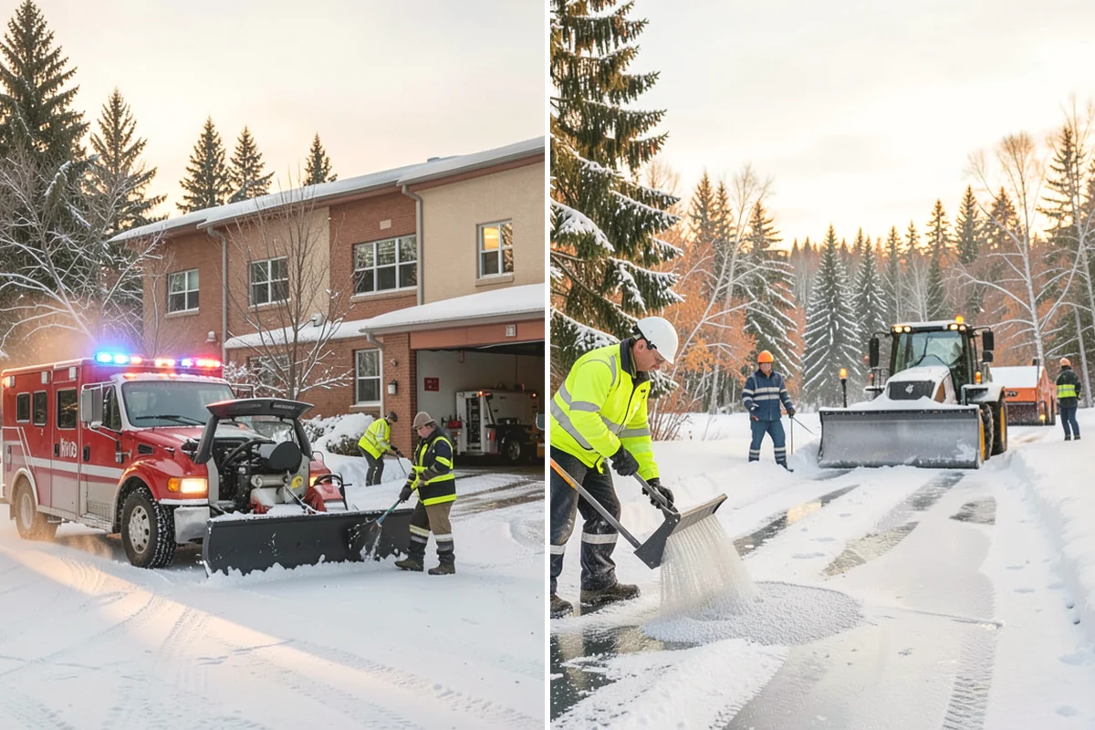 Warehouse Deicing in Carnation, King County, WA - Map dock aprons, trailer lanes, stairs, and worker paths