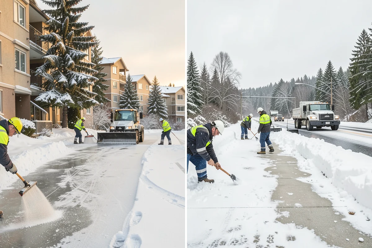 Warehouse Deicing in Duvall, King County, WA - Map dock aprons, trailer lanes, stairs, and worker paths