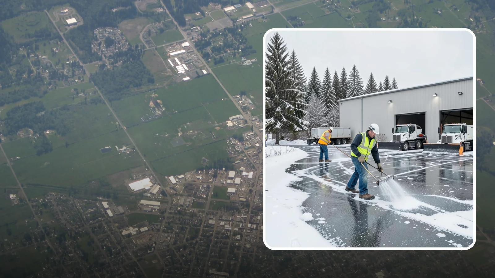 Warehouse Deicing in Enumclaw, King County, WA - Deicing for warehouses and distribution centers, keeping loading docks, trailer courts, and dock stairs clear so freight keeps...