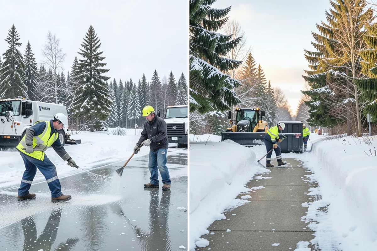 Warehouse Deicing in Hamilton, Skagit County, WA - Map dock aprons, trailer lanes, stairs, and worker paths