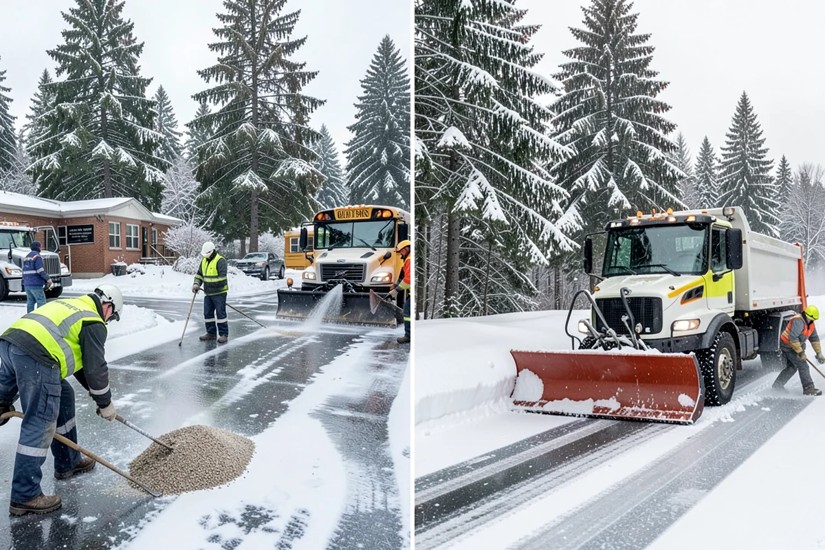 Warehouse Deicing in Hunts Point, King County, WA - Map dock aprons, trailer lanes, stairs, and worker paths