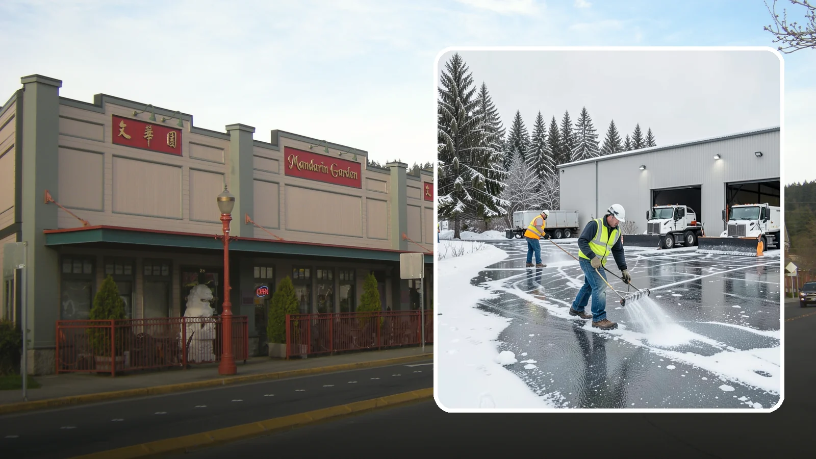 Warehouse Deicing in Issaquah, King County, WA - Deicing for warehouses and distribution centers, keeping loading docks, trailer courts, and dock stairs clear so freight keeps...