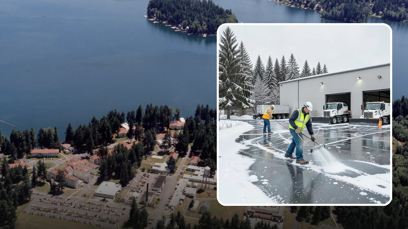 Warehouse Deicing in Lakewood, Pierce County, WA - Deicing for warehouses and distribution centers, keeping loading docks, trailer courts, and dock stairs clear so freight keeps...