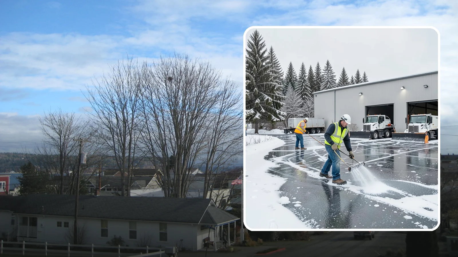 Warehouse Deicing in Langley, Island County, WA - Deicing for warehouses and distribution centers, keeping loading docks, trailer courts, and dock stairs clear so freight keeps...
