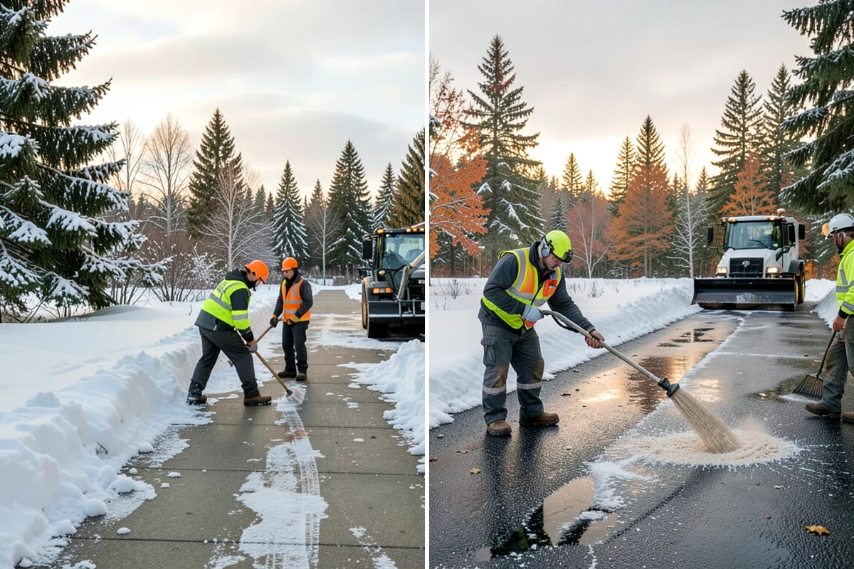 Warehouse Deicing in Maple Valley, King County, WA - Map dock aprons, trailer lanes, stairs, and worker paths