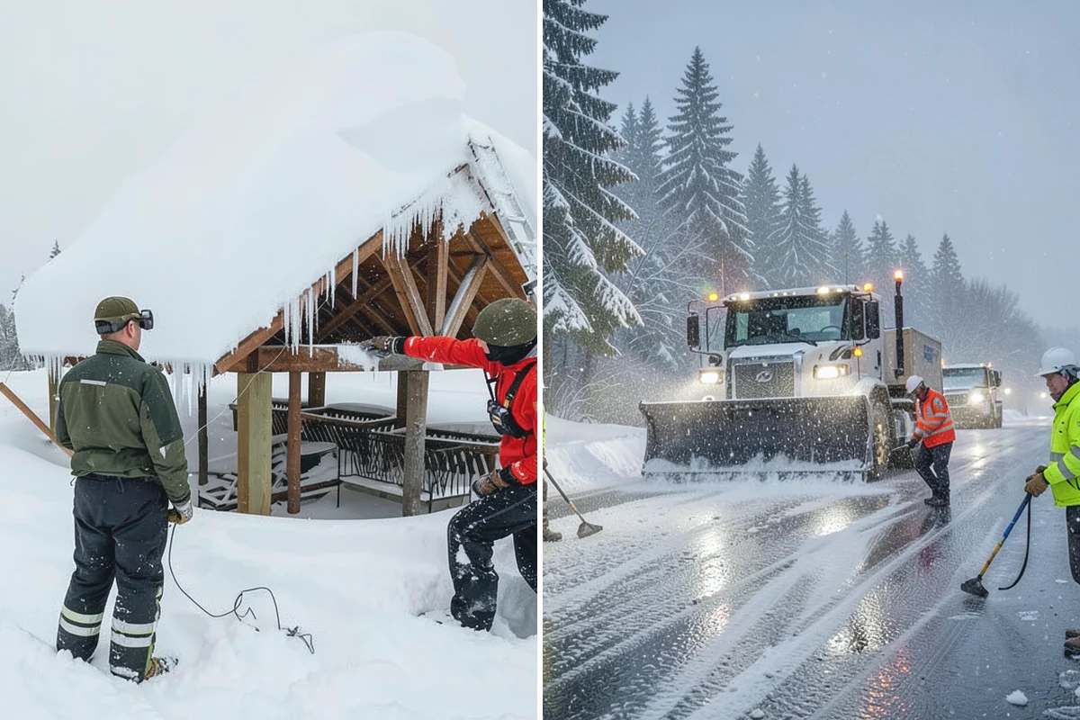 Warehouse Deicing in Marysville, Snohomish County, WA - Map dock aprons, trailer lanes, stairs, and worker paths