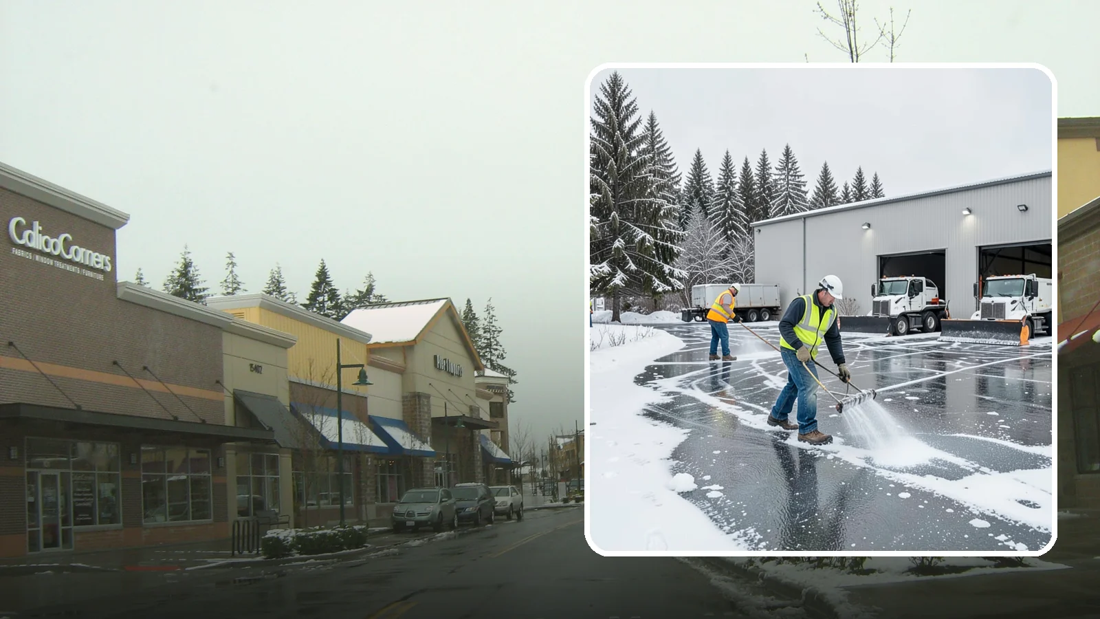 Warehouse Deicing in Mill Creek, Snohomish County, WA - Deicing for warehouses and distribution centers, keeping loading docks, trailer courts, and dock stairs clear so freight keeps...
