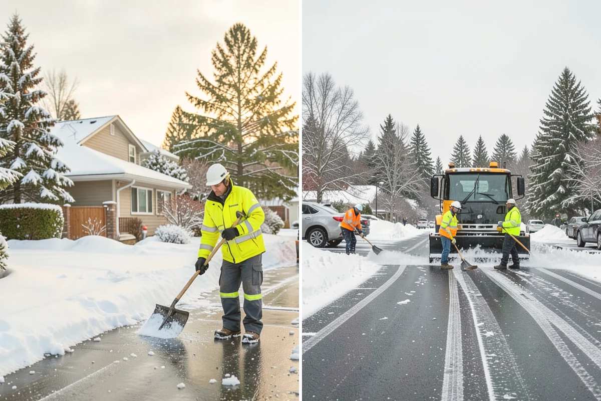 Warehouse Deicing in Milton, King County, WA - Map dock aprons, trailer lanes, stairs, and worker paths