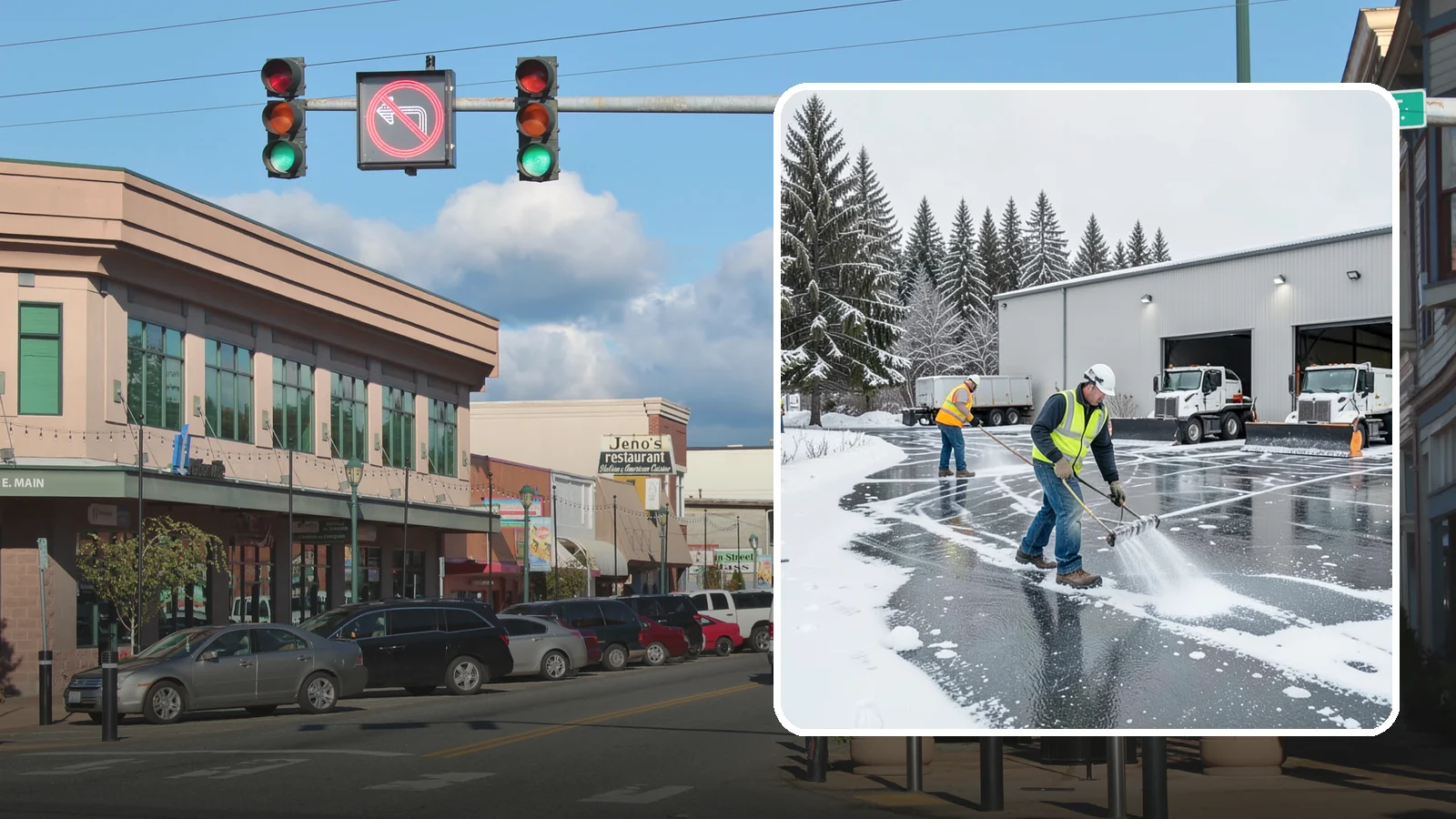 Warehouse Deicing in Monroe, Snohomish County, WA - Deicing for warehouses and distribution centers, keeping loading docks, trailer courts, and dock stairs clear so freight keeps...