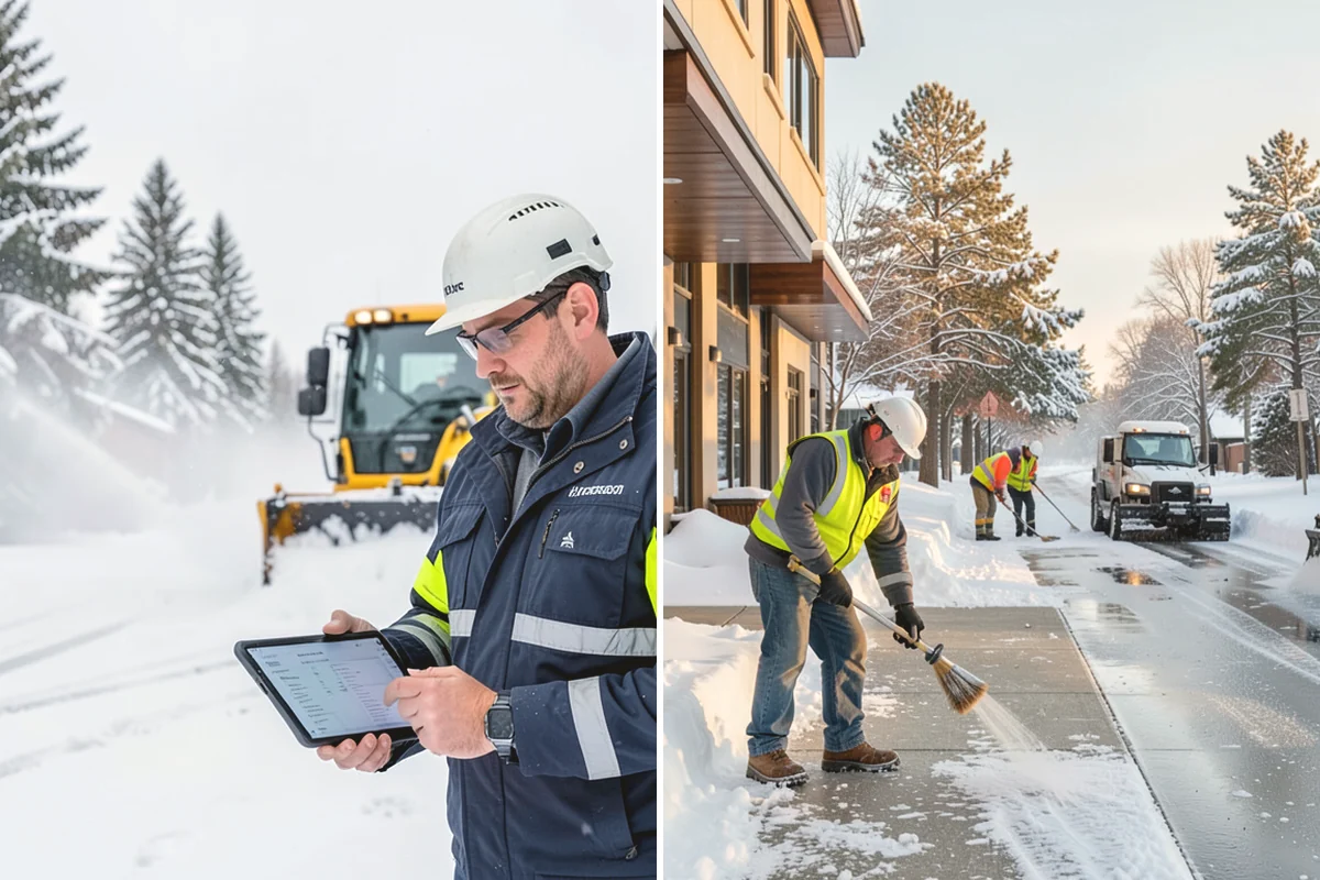 Warehouse Deicing in North Bend, King County, WA - Map dock aprons, trailer lanes, stairs, and worker paths