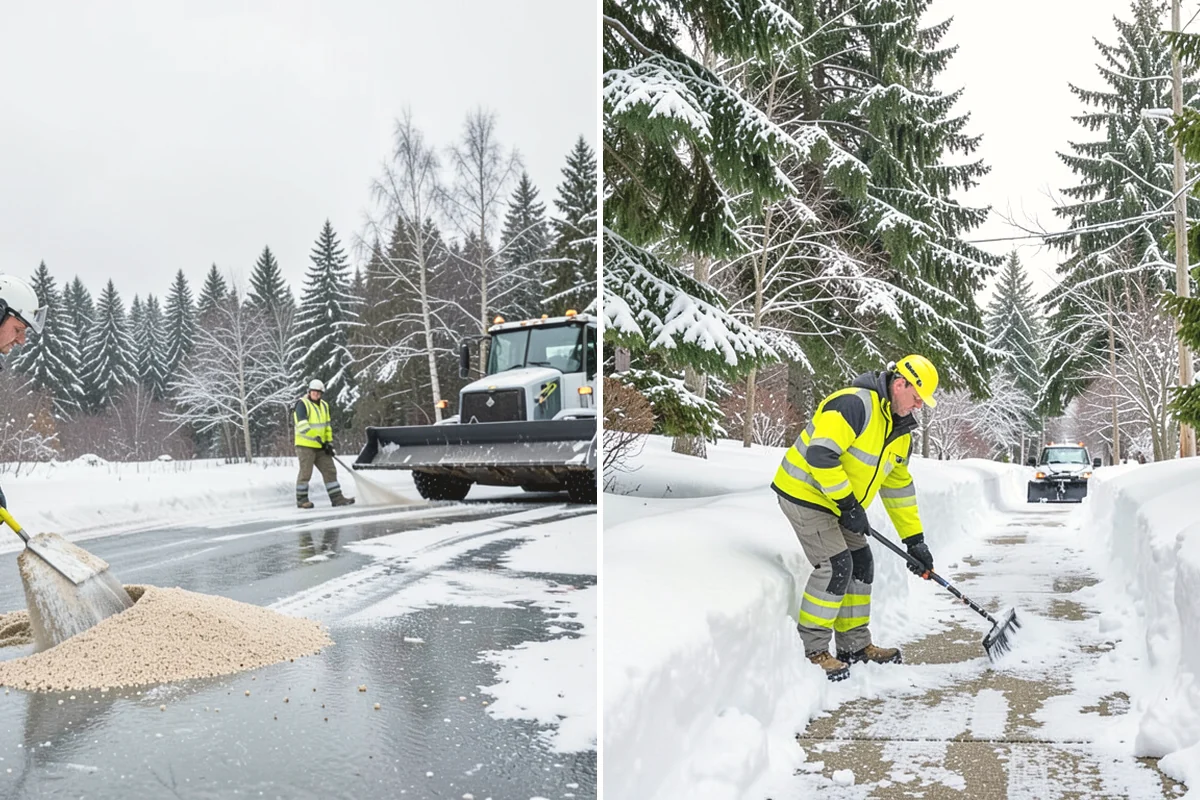 Warehouse Deicing in Oak Harbor, Island County, WA - Map dock aprons, trailer lanes, stairs, and worker paths