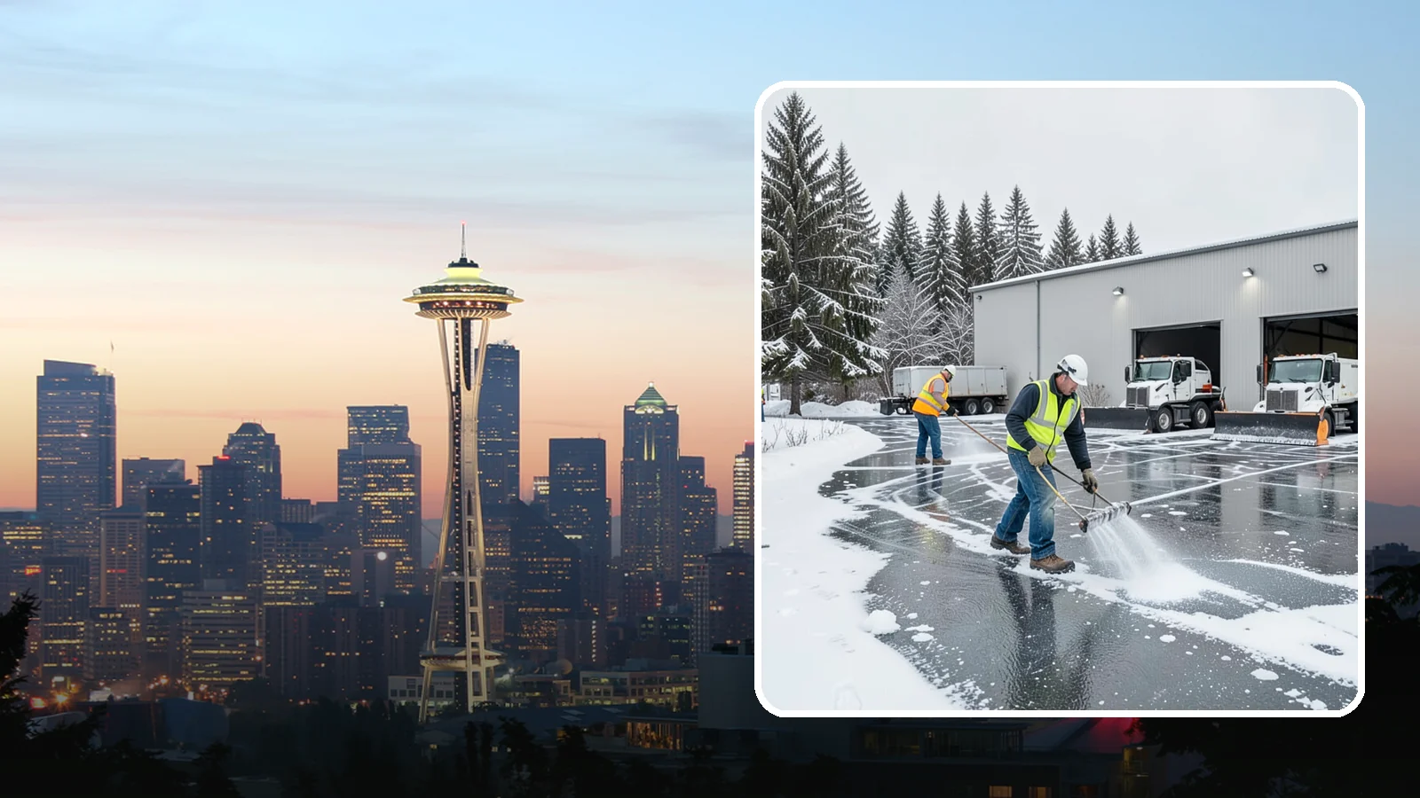 Warehouse Deicing in Seattle, King County, WA - Deicing for warehouses and distribution centers, keeping loading docks, trailer courts, and dock stairs clear so freight keeps...