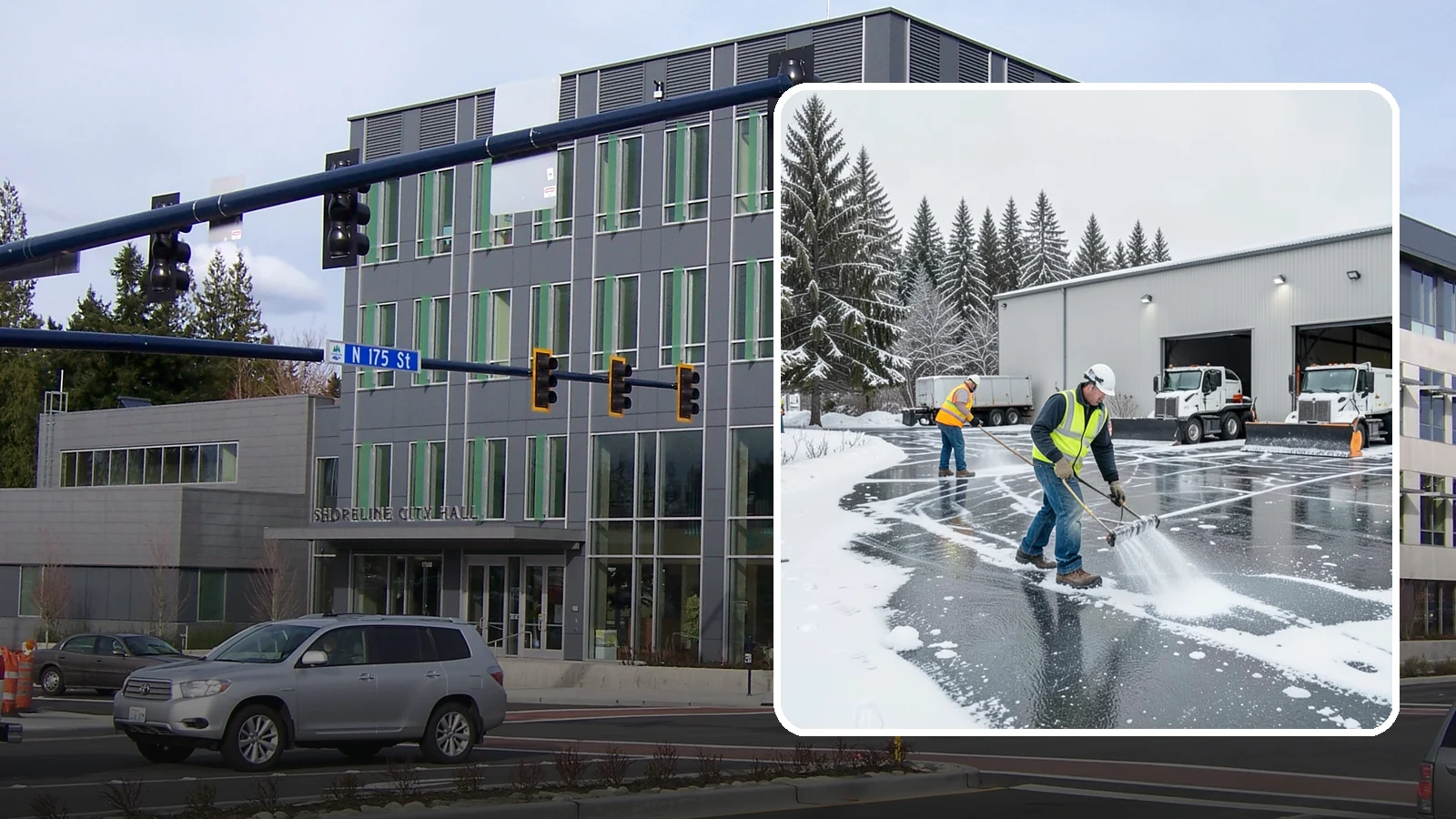 Warehouse Deicing in Shoreline, King County, WA - Deicing for warehouses and distribution centers, keeping loading docks, trailer courts, and dock stairs clear so freight keeps...