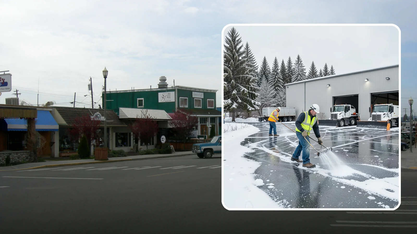 Warehouse Deicing in Stanwood, Snohomish County, WA - Deicing for warehouses and distribution centers, keeping loading docks, trailer courts, and dock stairs clear so freight keeps...