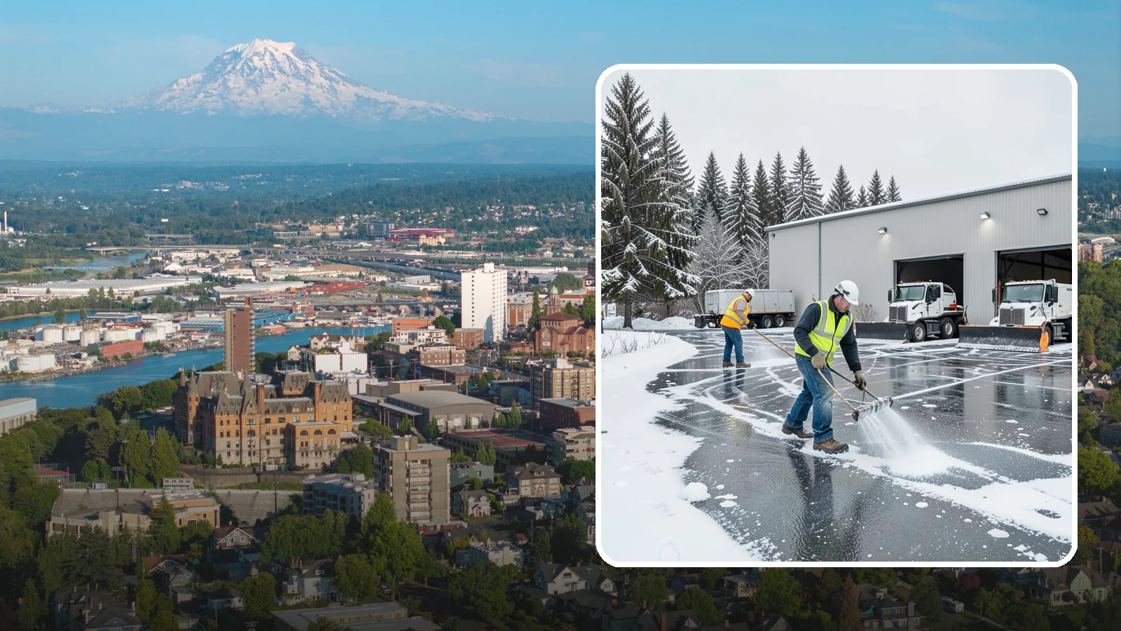 Warehouse Deicing in Tacoma, Pierce County, WA - Deicing for warehouses and distribution centers, keeping loading docks, trailer courts, and dock stairs clear so freight keeps...