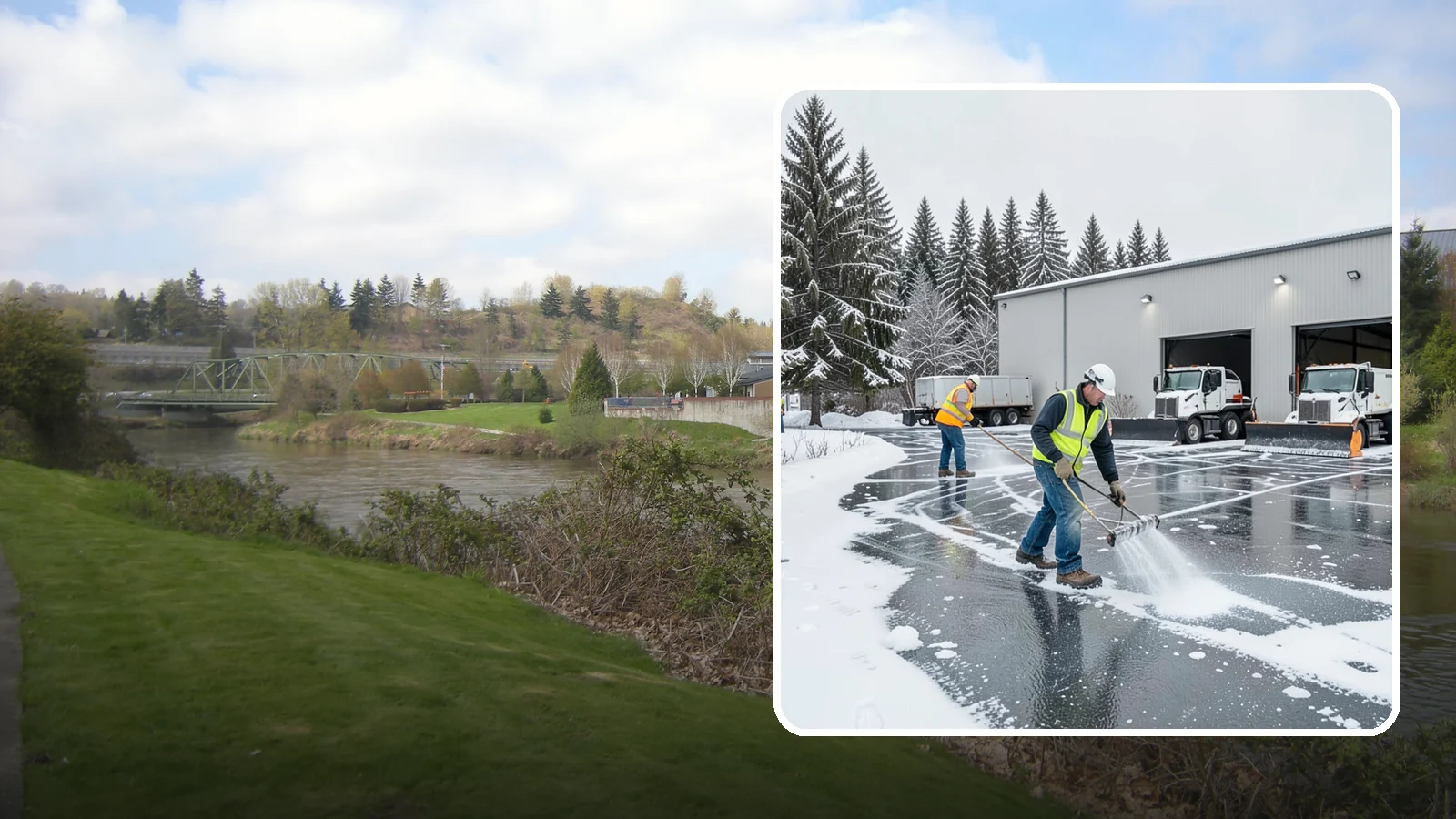 Warehouse Deicing in Tukwila, King County, WA - Deicing for warehouses and distribution centers, keeping loading docks, trailer courts, and dock stairs clear so freight keeps...