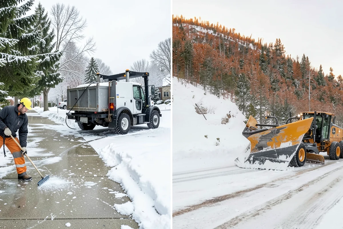 Warehouse Parking Lot Snow Removal in Arlington, Snohomish County, WA - Map trailer staging, dock aprons, and driver parking with the site