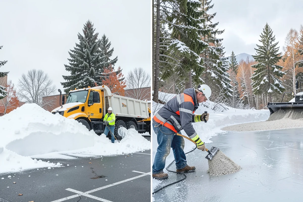 Warehouse Parking Lot Snow Removal in Beaux Arts Village, King County, WA - Map trailer staging, dock aprons, and driver parking with the site