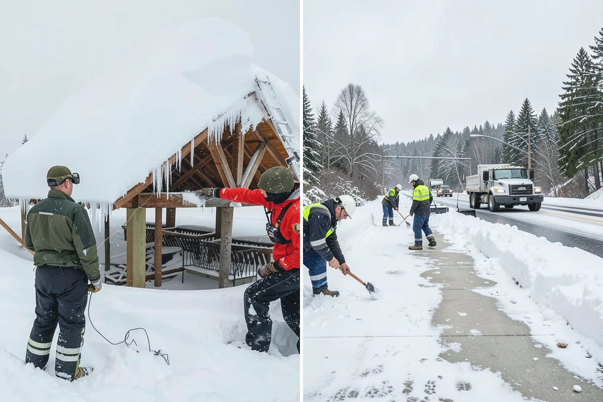 Warehouse Parking Lot Snow Removal in Bonney Lake, Pierce County, WA - Map trailer staging, dock aprons, and driver parking with the site