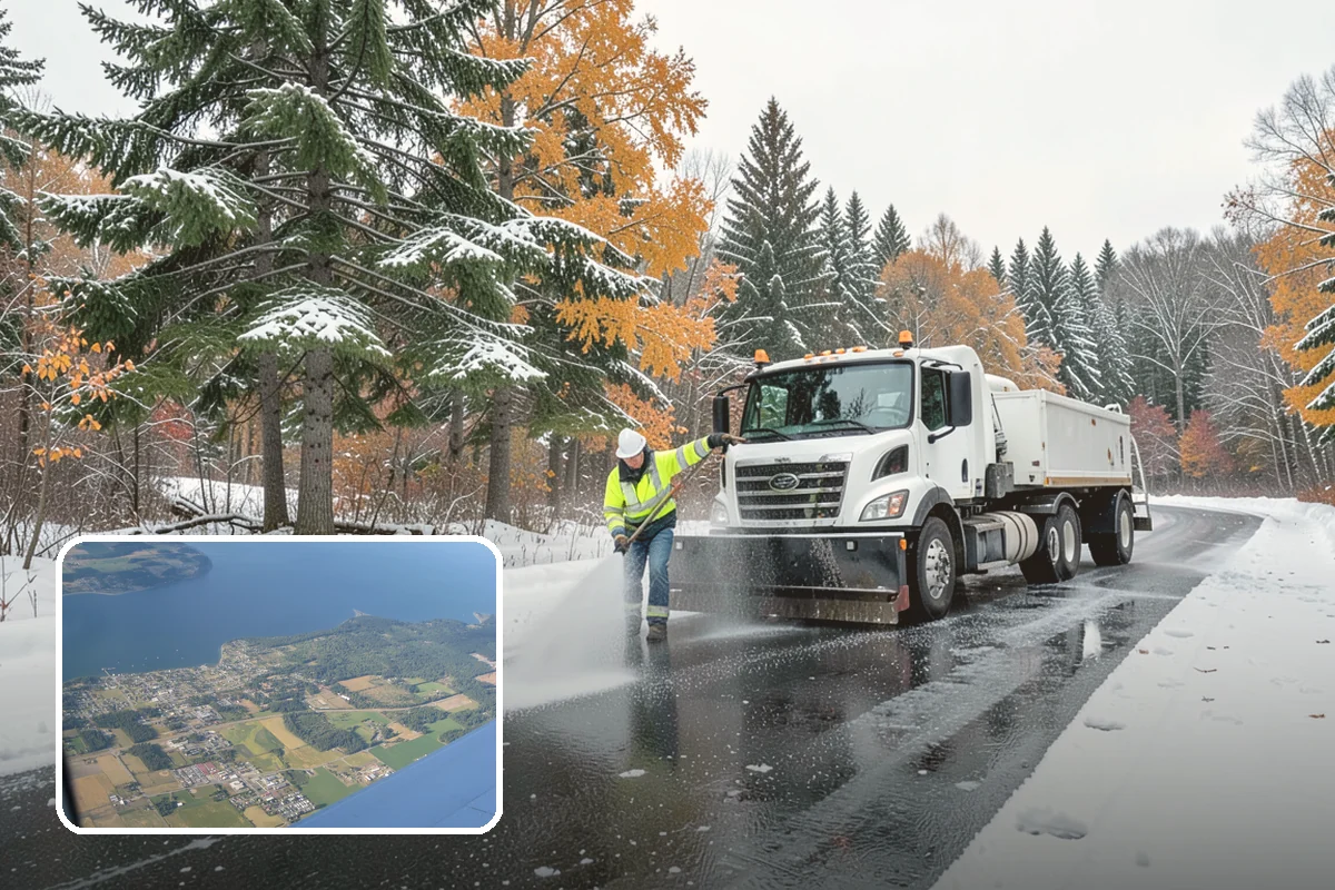Warehouse Parking Lot Snow Removal in Coupeville, Island County, WA - Dock aprons and truck lanes stay open to protect freight throughput