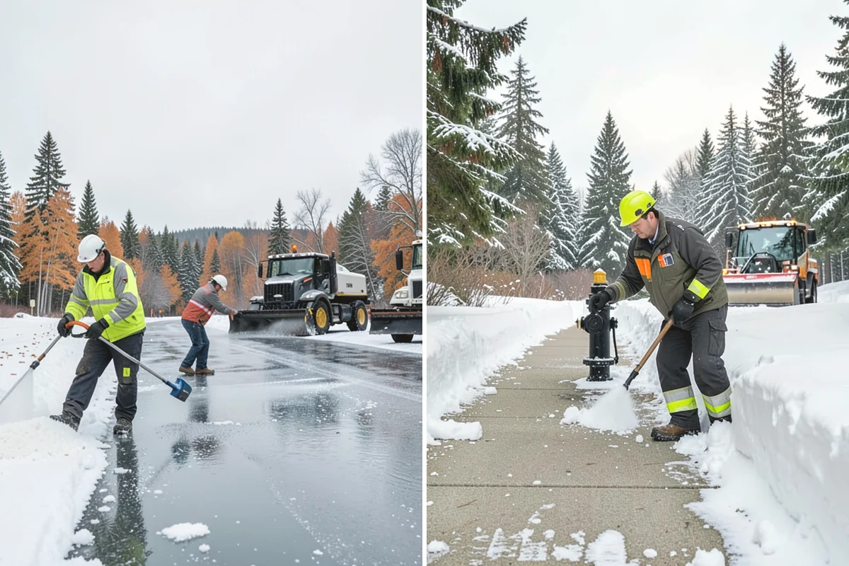 Warehouse Parking Lot Snow Removal in Covington, King County, WA - Map trailer staging, dock aprons, and driver parking with the site
