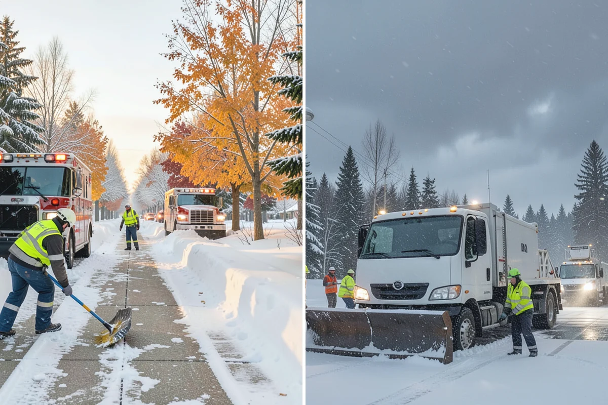 Warehouse Parking Lot Snow Removal in Darrington, Snohomish County, WA - Map trailer staging, dock aprons, and driver parking with the site