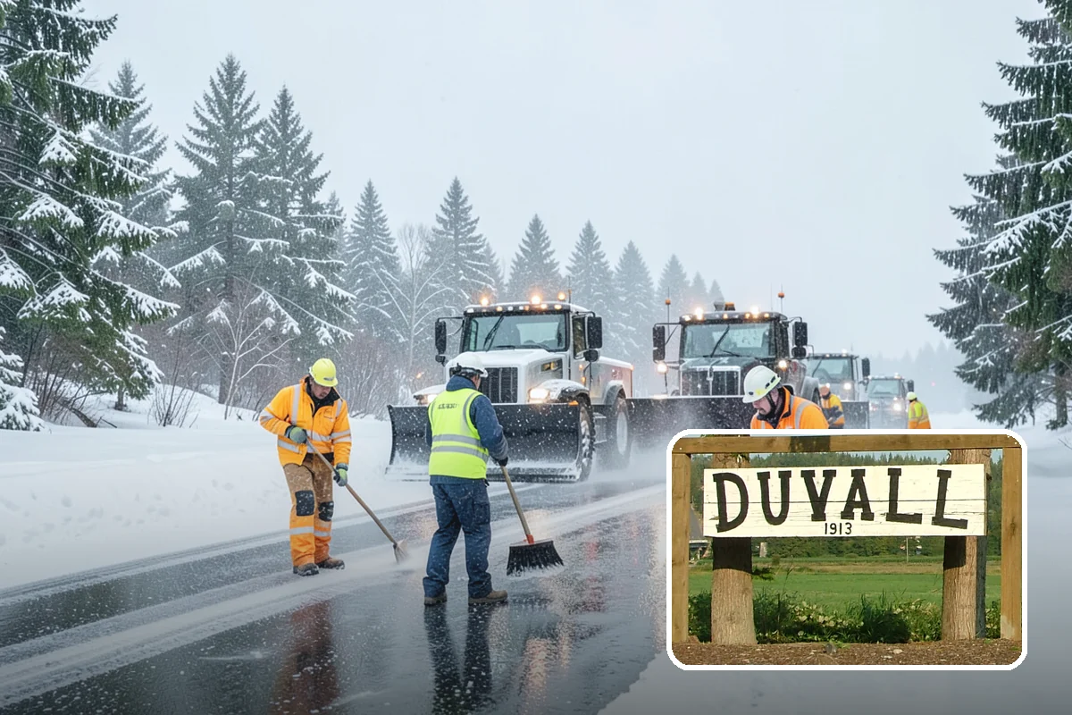 Warehouse Parking Lot Snow Removal in Duvall, King County, WA - Dock aprons and truck lanes stay open to protect freight throughput
