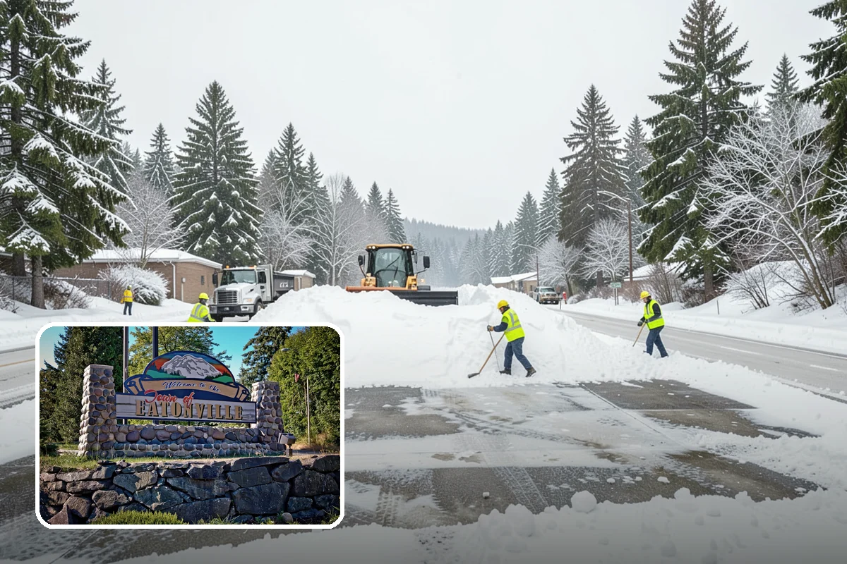 Warehouse Parking Lot Snow Removal in Eatonville, Pierce County, WA - Dock aprons and truck lanes stay open to protect freight throughput