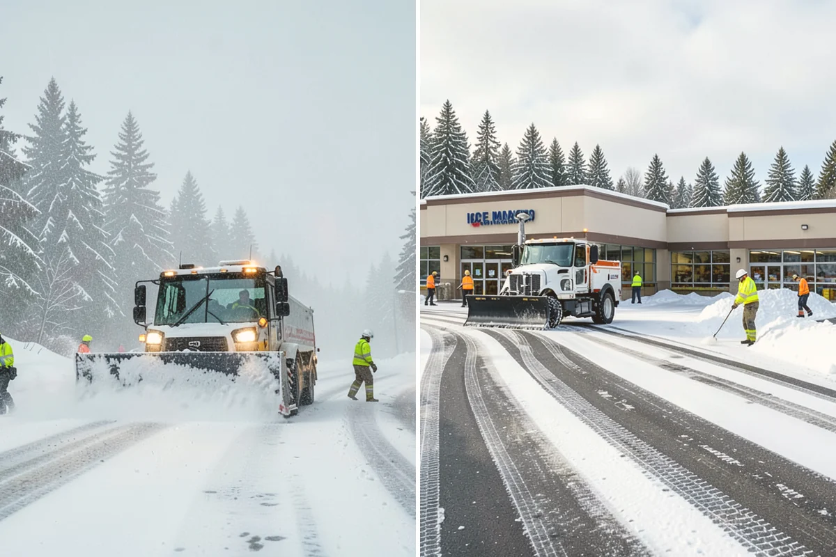Warehouse Parking Lot Snow Removal in Eatonville, Pierce County, WA - Map trailer staging, dock aprons, and driver parking with the site