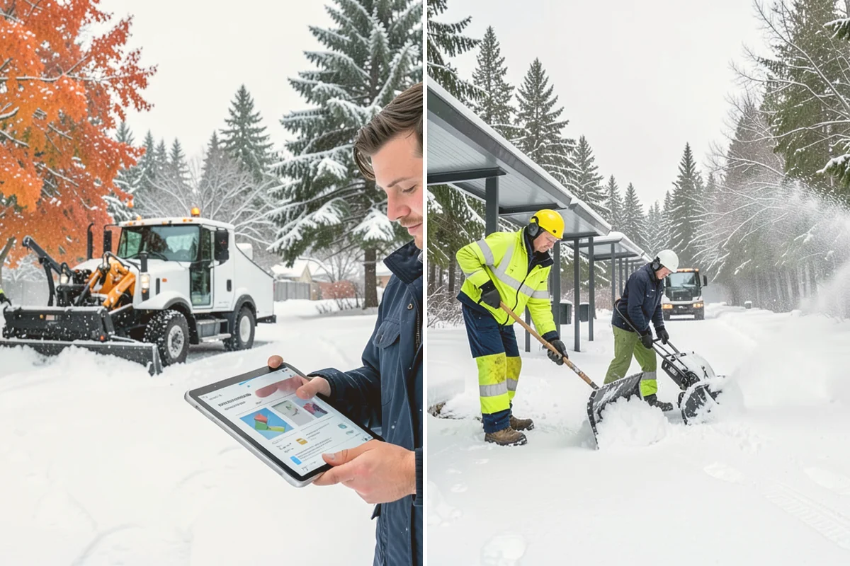 Warehouse Parking Lot Snow Removal in Edmonds, Snohomish County, WA - Map trailer staging, dock aprons, and driver parking with the site