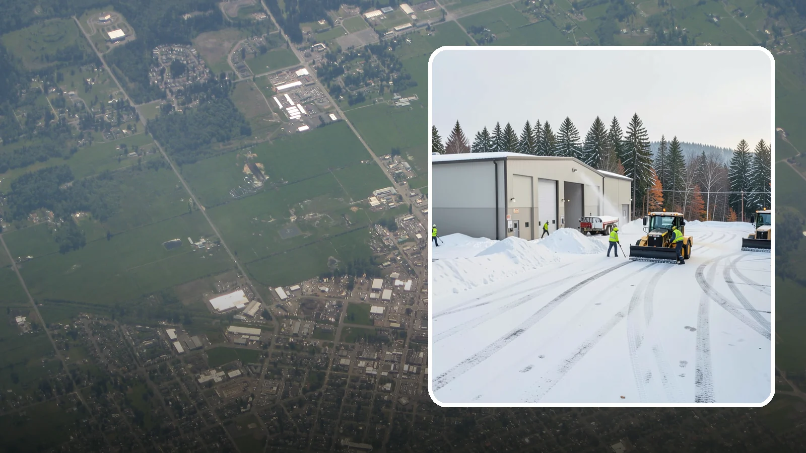 Warehouse Parking Lot Snow Removal in Enumclaw, King County, WA - We clear warehouse lots, dock aprons, and truck lanes so Western Washington freight keeps flowing in winter.