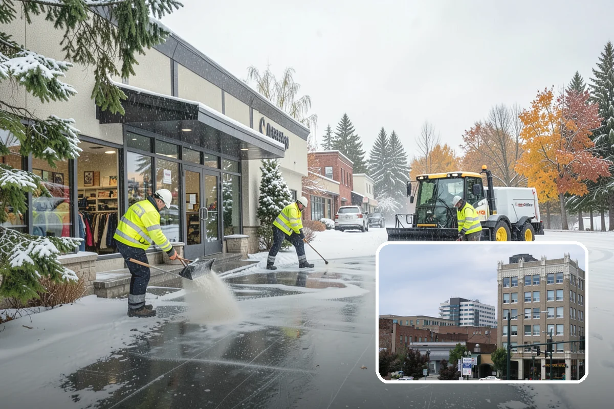 Warehouse Parking Lot Snow Removal in Everett, Snohomish County, WA - Dock aprons and truck lanes stay open to protect freight throughput