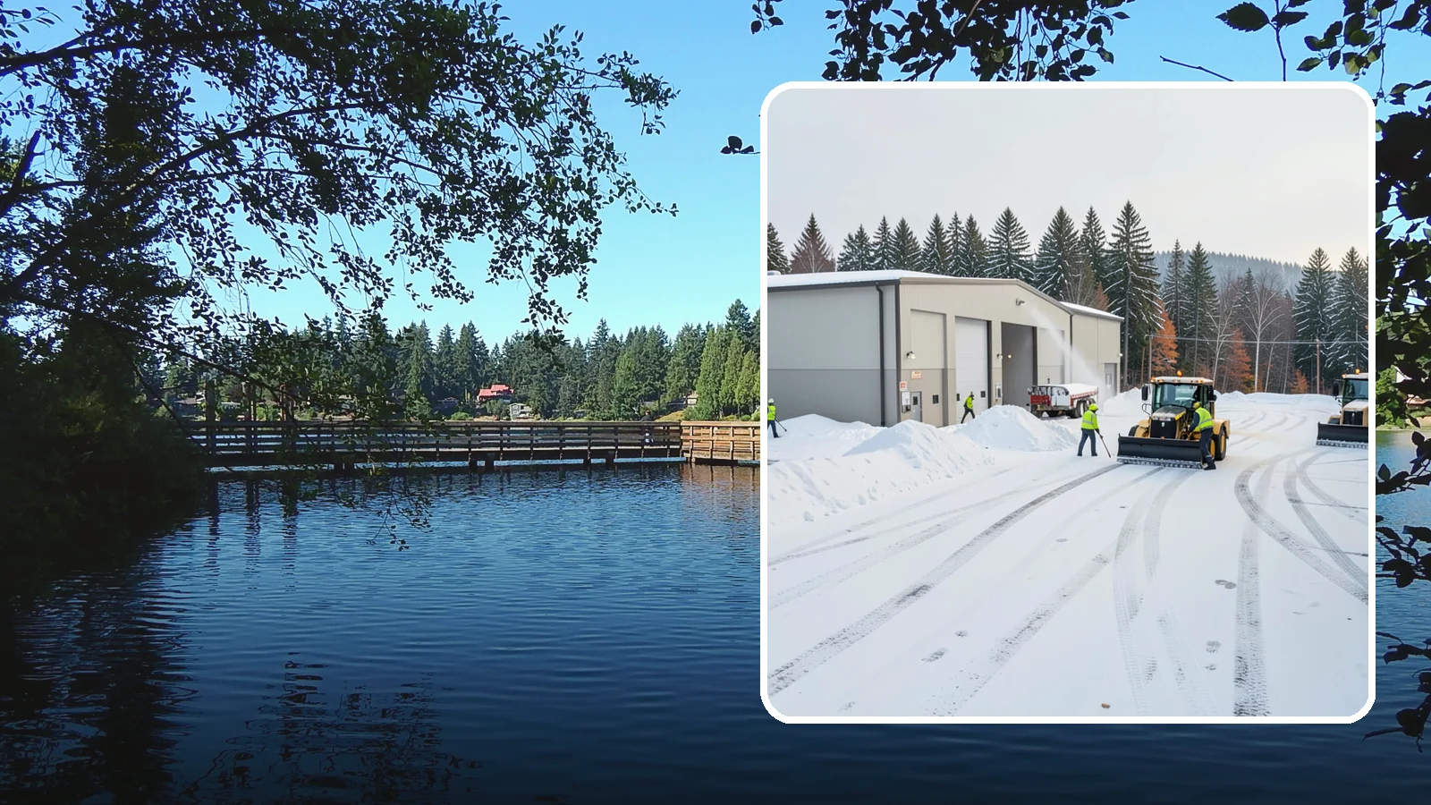 Warehouse Parking Lot Snow Removal in Federal Way, King County, WA - We clear warehouse lots, dock aprons, and truck lanes so Western Washington freight keeps flowing in winter.