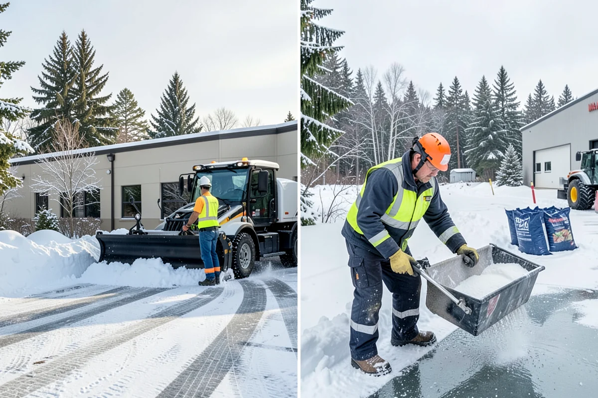 Warehouse Parking Lot Snow Removal in Fircrest, Pierce County, WA - Map trailer staging, dock aprons, and driver parking with the site