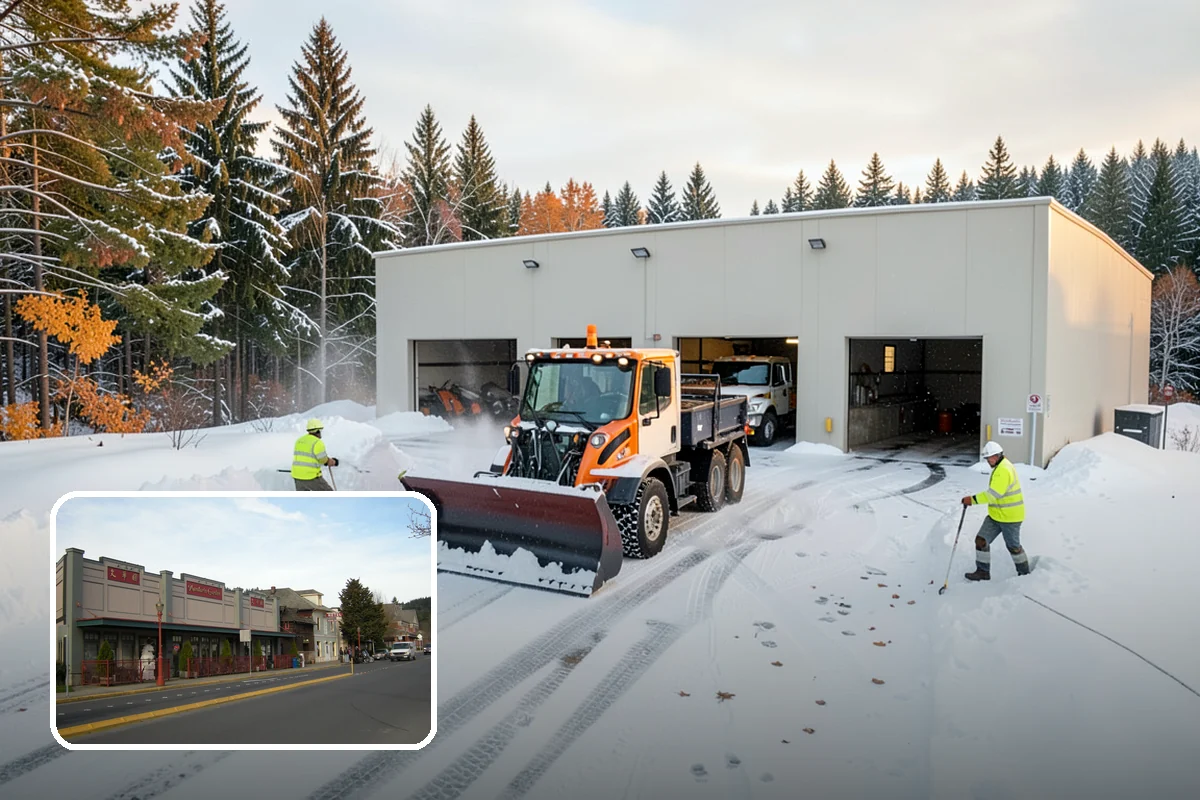 Warehouse Parking Lot Snow Removal in Issaquah, King County, WA - Dock aprons and truck lanes stay open to protect freight throughput