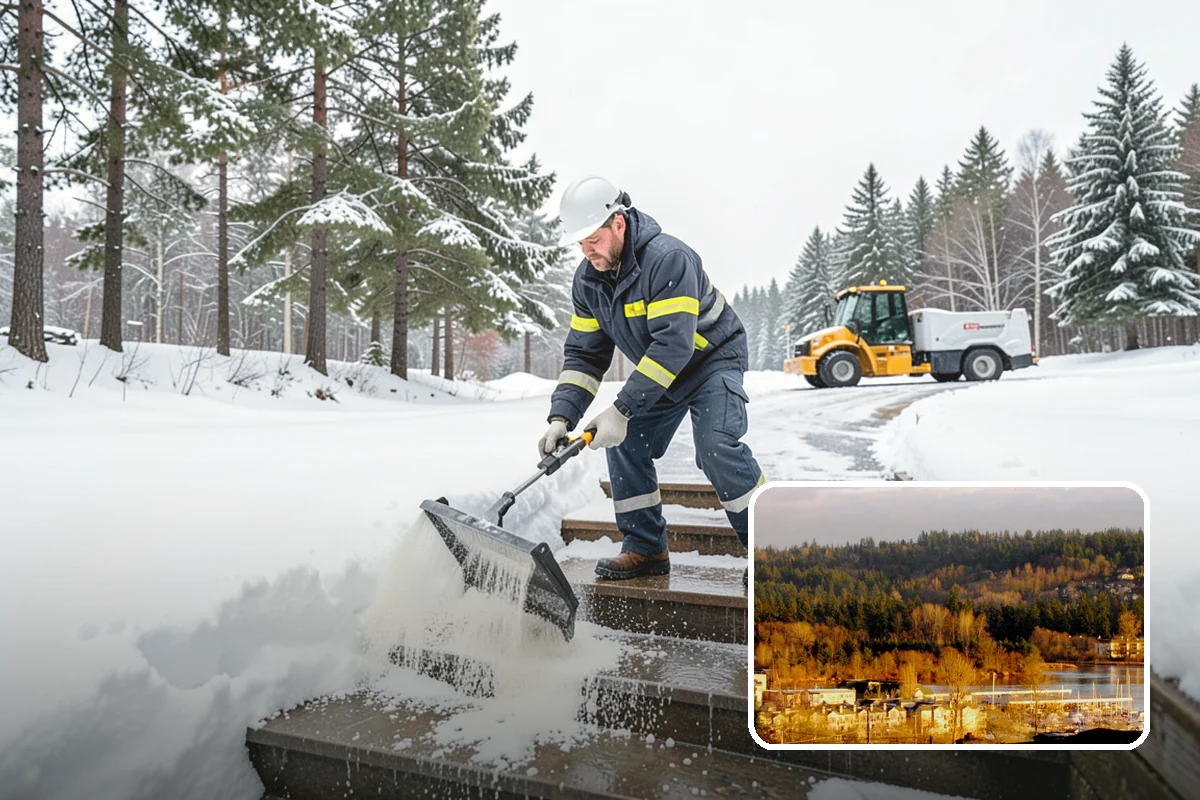 Warehouse Parking Lot Snow Removal in Kenmore, King County, WA - Dock aprons and truck lanes stay open to protect freight throughput