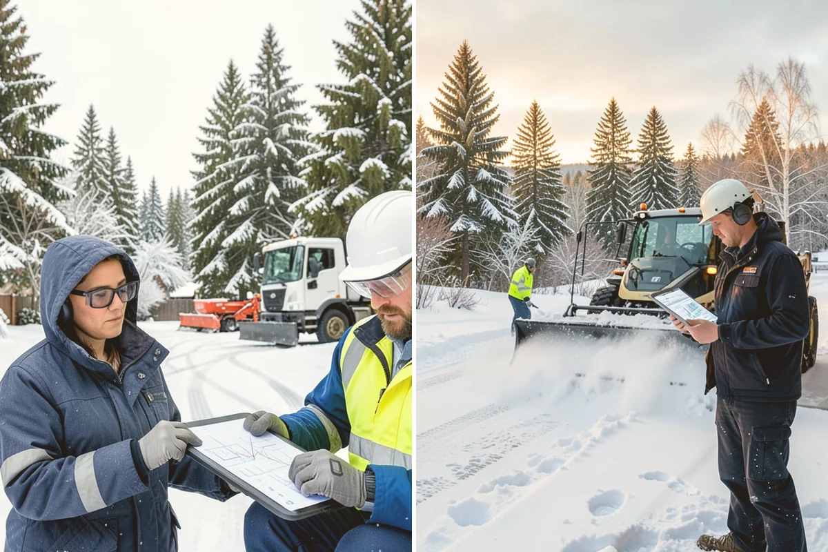 Warehouse Parking Lot Snow Removal in Kirkland, King County, WA - Map trailer staging, dock aprons, and driver parking with the site