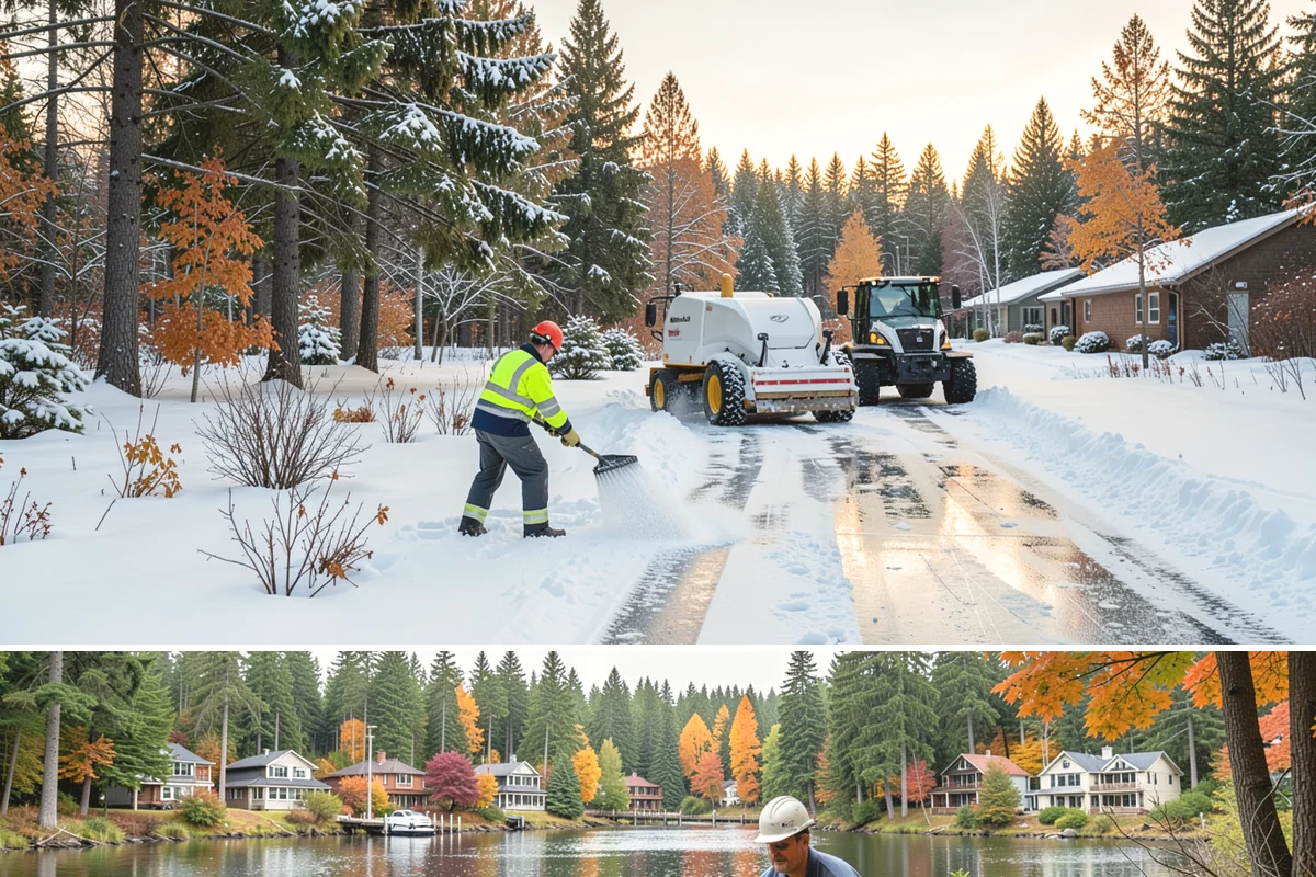 Warehouse Parking Lot Snow Removal in La Conner, Skagit County, WA - Warehouse lots across Western Washington face peak snow disruption from December through February, when cold nights threaten...