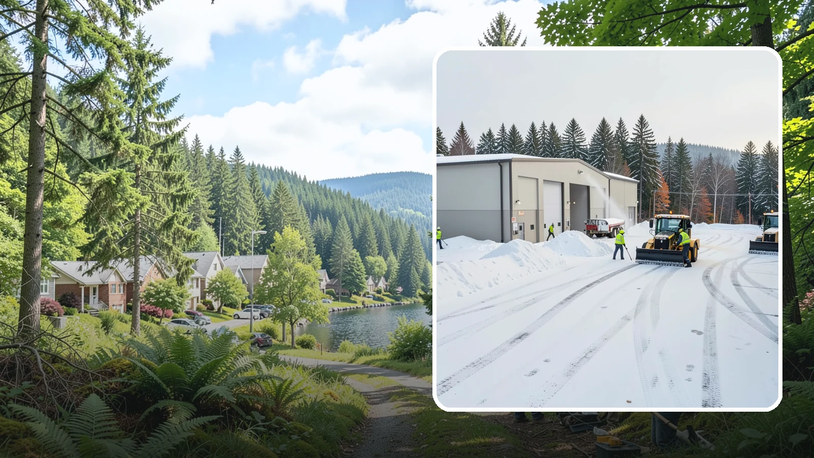 Warehouse Parking Lot Snow Removal in Lake Forest Park, King County, WA - We clear warehouse lots, dock aprons, and truck lanes so Western Washington freight keeps flowing in winter.