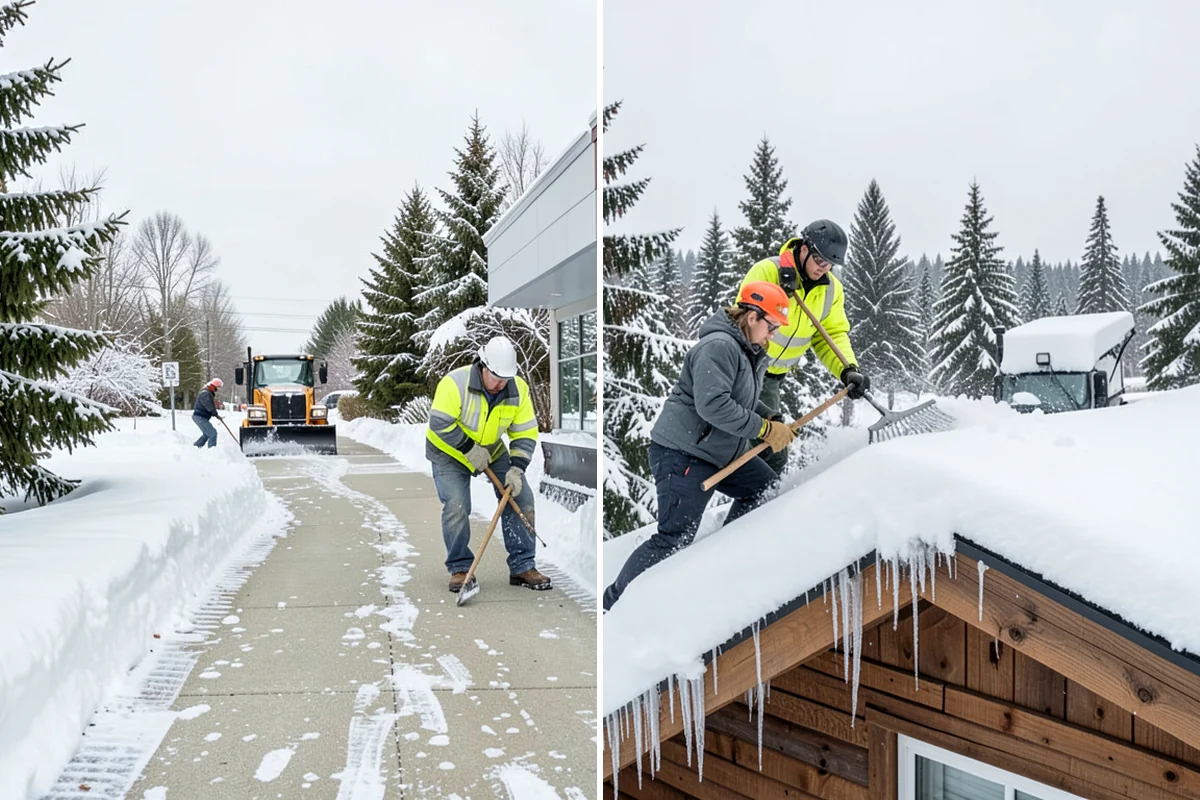 Warehouse Parking Lot Snow Removal in Lake Forest Park, King County, WA - Map trailer staging, dock aprons, and driver parking with the site