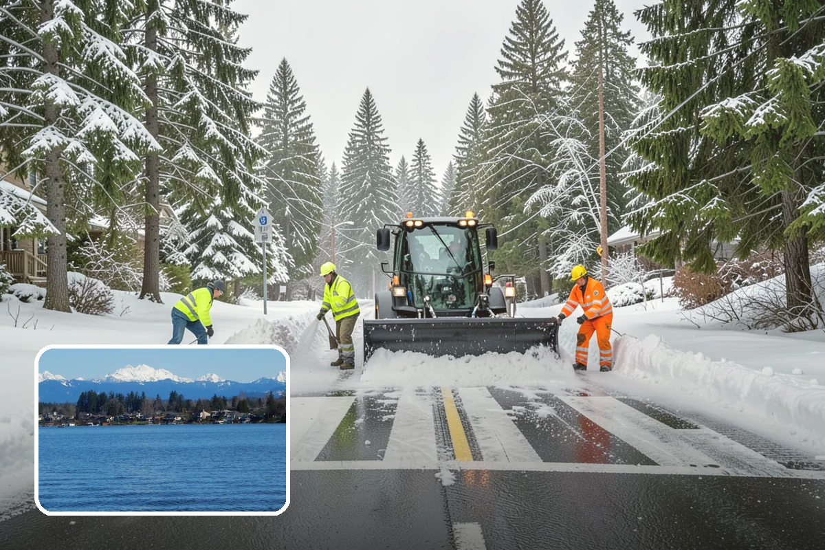 Warehouse Parking Lot Snow Removal in Lake Stevens, Snohomish County, WA - Dock aprons and truck lanes stay open to protect freight throughput