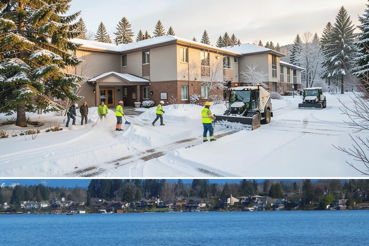 Warehouse Parking Lot Snow Removal in Lake Stevens, Snohomish County, WA - Warehouse lots across Western Washington face peak snow disruption from December through February, when cold nights threaten...
