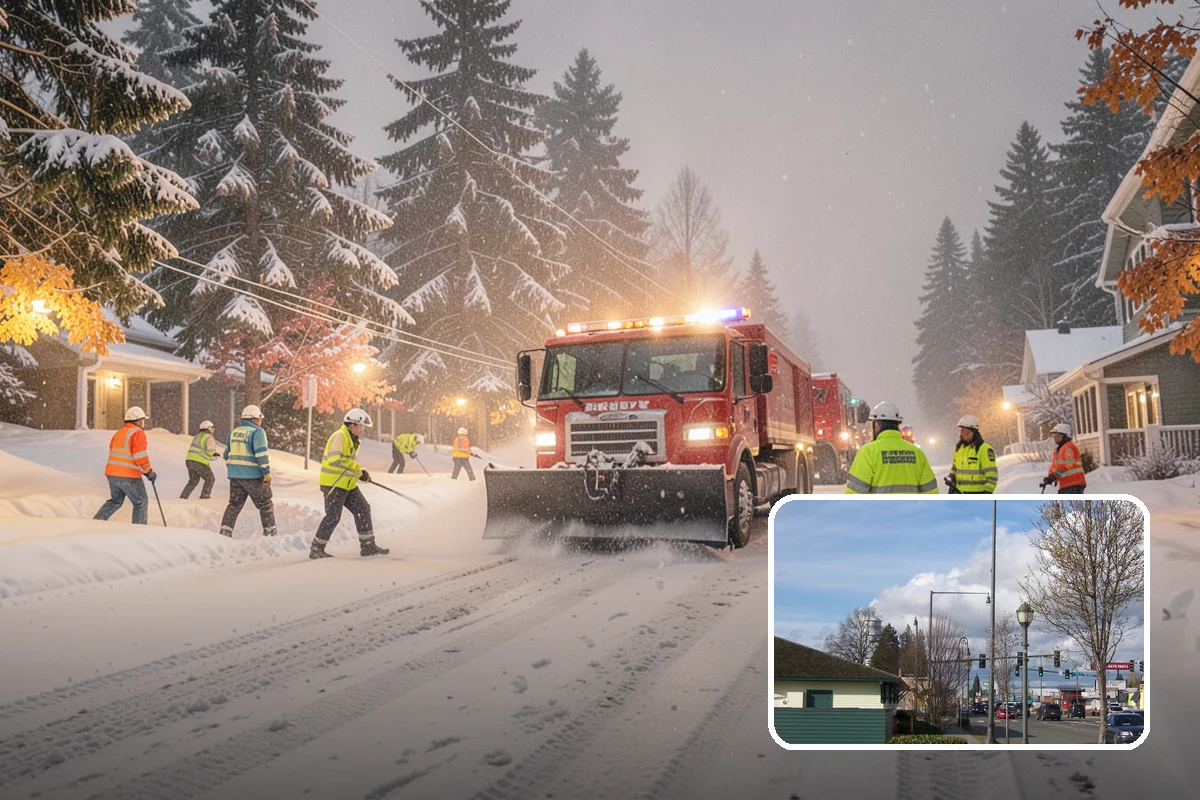 Warehouse Parking Lot Snow Removal in Marysville, Snohomish County, WA - Dock aprons and truck lanes stay open to protect freight throughput