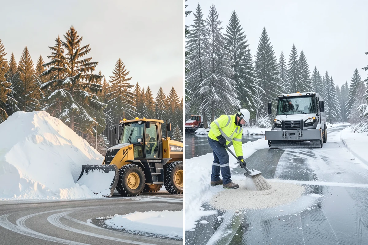 Warehouse Parking Lot Snow Removal in Marysville, Snohomish County, WA - Map trailer staging, dock aprons, and driver parking with the site